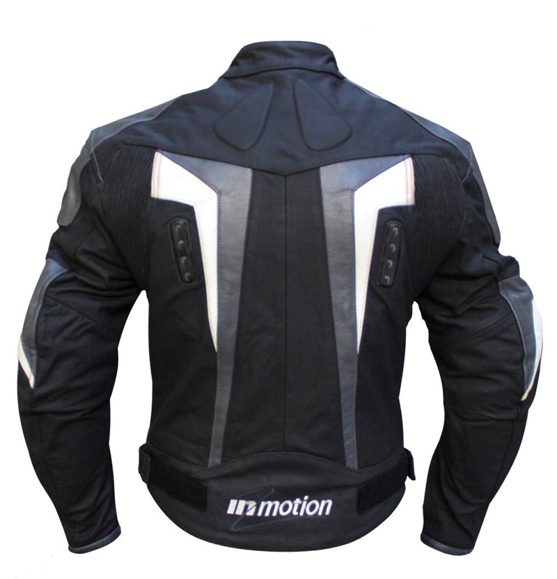 Silver Black White Matt Motorcycle Leather Jacket - 