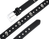 Skull and Pyramid Studs Genuine Leather Belt Punk Rock - 