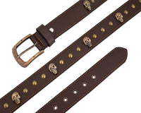 Skull and Pyramid Studs Genuine Leather Belt Punk Rock - 