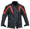 Sprinter Black & Red 3/4 Textile Biker Armoured Jacket - 