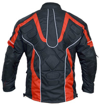 Sprinter Black & Red 3/4 Textile Biker Armoured Jacket - 