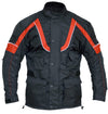 Sprinter Black & Red 3/4 Textile Biker Armoured Jacket - 