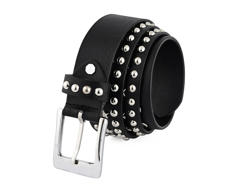 Stars Studded Genuine Leather Belt Punk Rock Gothic Style - 