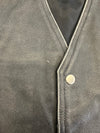 Stonewash Grey Side Lace Classic Mens Leather Vest Waistcoat - 