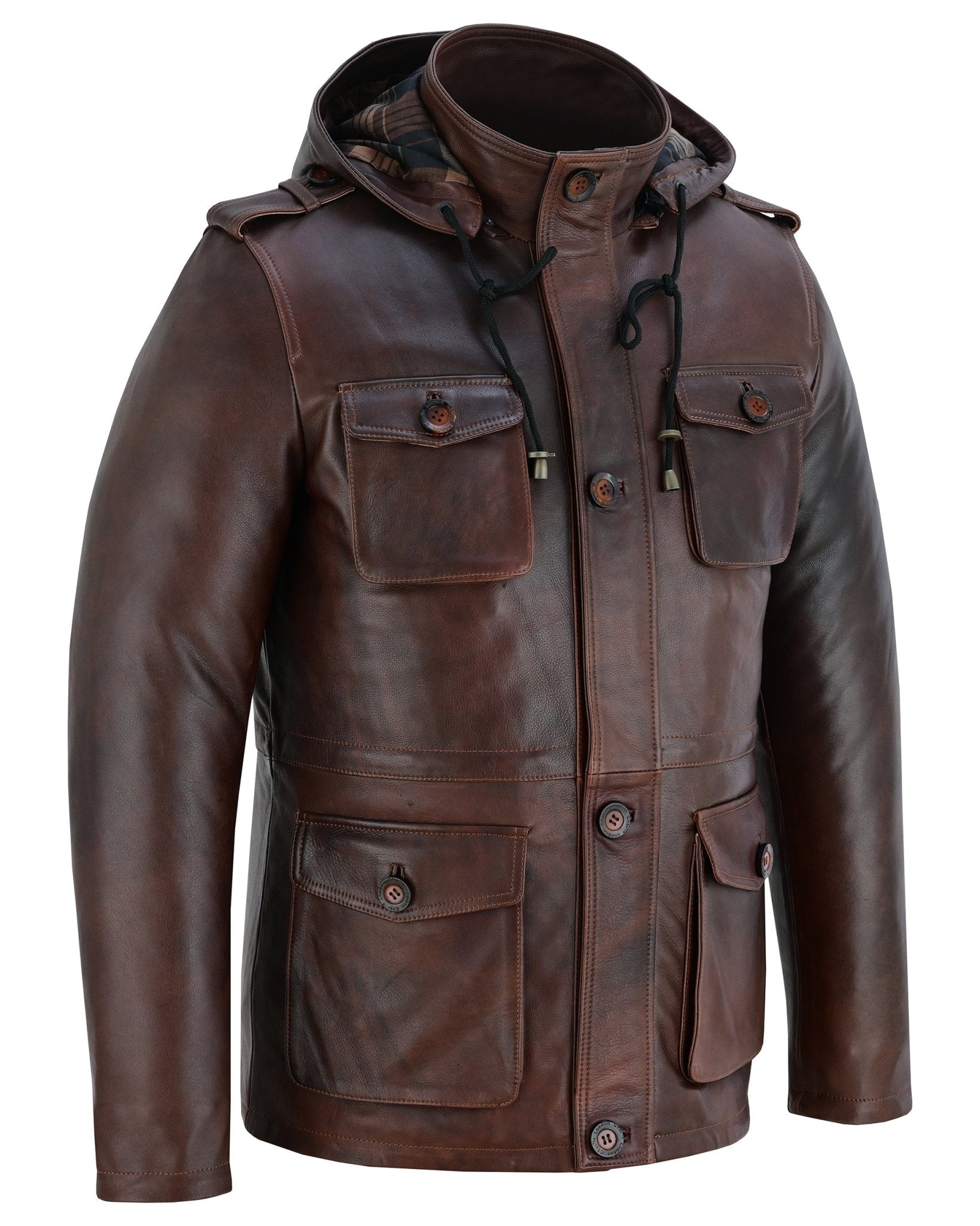 Leather parka coat mens best sale