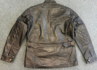 Vintage Brown Mens Biker Leather Jacket Medium - 