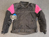 Waterproof Womens Ladies Black and Pink Textile Mesh Biker Jacket XL - 