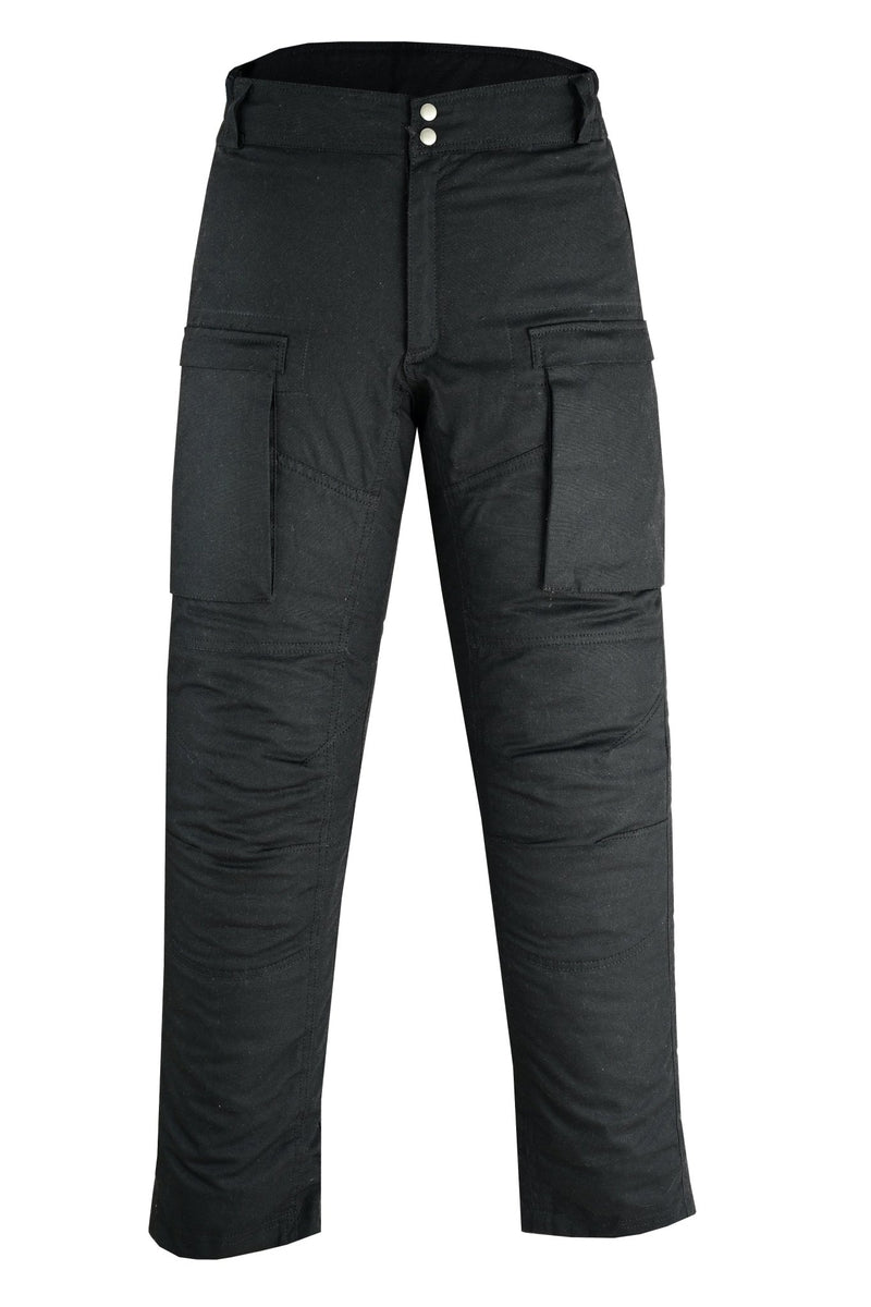 Waxed Cotton Cargo Biker Motorcycle Waterproof Armoured Trousers Pants - 