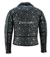 Women's Black Designer Leather Biker Jacket with Silver Studs -