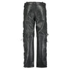 502 Jean Style Leather Pants Trousers with Side Laces -