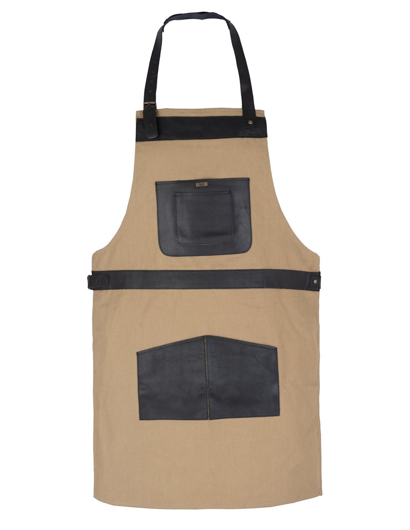 BBQ, Blacksmith, Grill, Woodwork, Chef, Butcher Canvas Apron with Leather Straps -