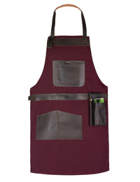 BBQ, Blacksmith, Grill, Woodwork, Chef, Butcher Canvas Apron with Leather Straps -