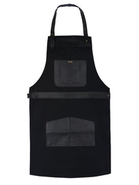 BBQ, Blacksmith, Grill, Woodwork, Chef, Butcher Canvas Apron with Leather Straps -