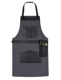 BBQ, Blacksmith, Grill, Woodwork, Chef, Butcher Canvas Apron with Leather Straps -