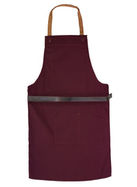 BBQ, Blacksmith, Grill, Woodwork, Chef, Butcher Canvas Apron with Leather Straps -