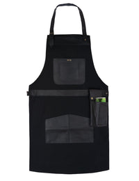 BBQ, Blacksmith, Grill, Woodwork, Chef, Butcher Canvas Apron with Leather Straps -