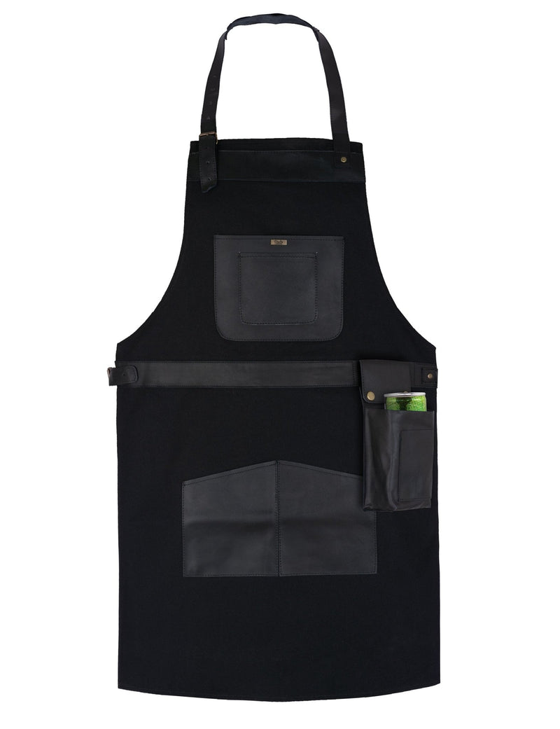 BBQ, Blacksmith, Grill, Woodwork, Chef, Butcher Canvas Apron with Leather Straps -