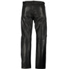 Black Classic Fitted Biker Cowhide Leather Trousers -