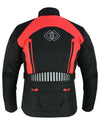 Black & Orange Biker Textile Long Motorcycle Jacket -