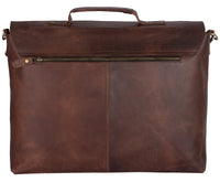 Brown Leather briefcase Laptop Messenger Bags for Men & Women - Office File Folder Bag -