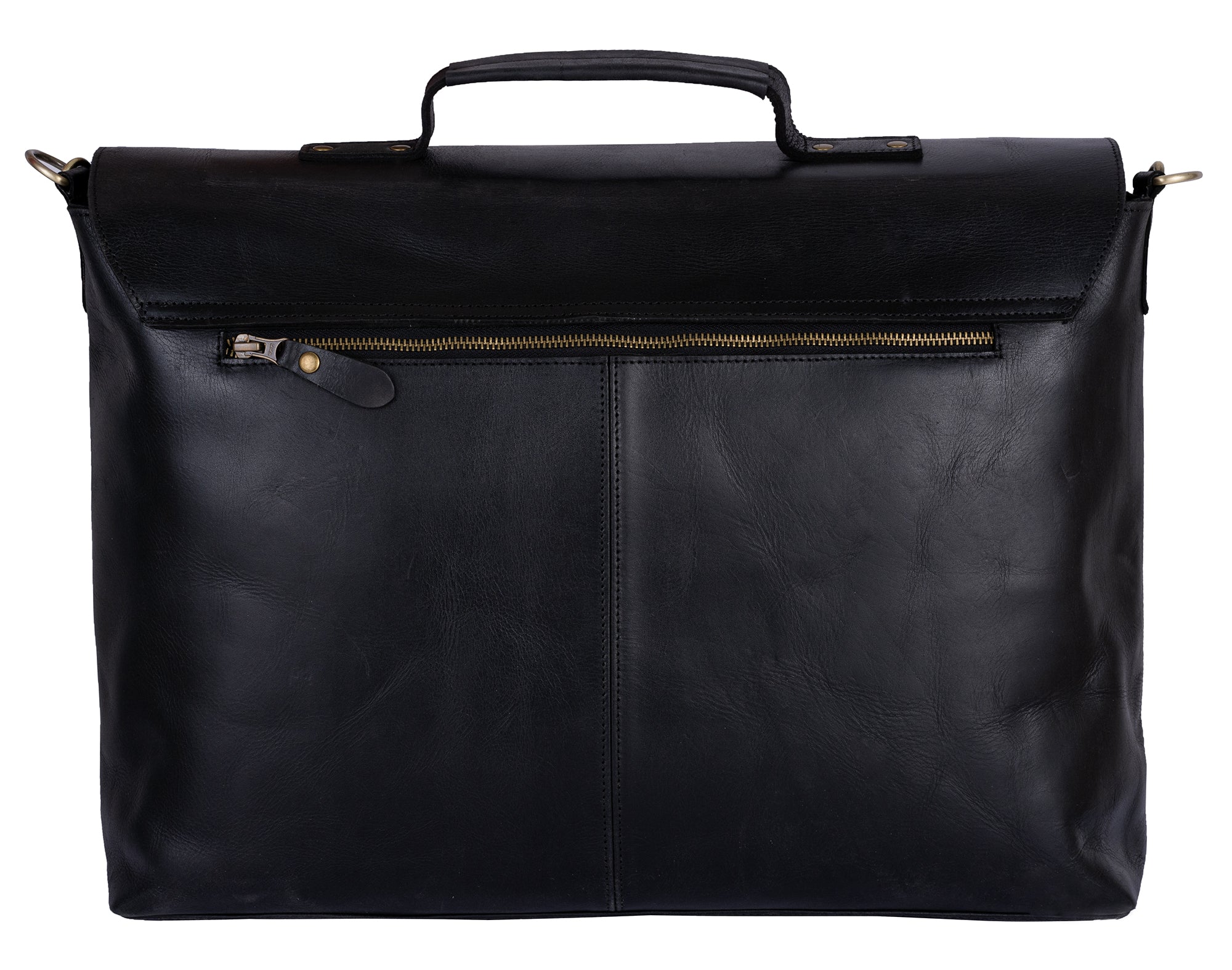 Black leather laptop messenger bag online