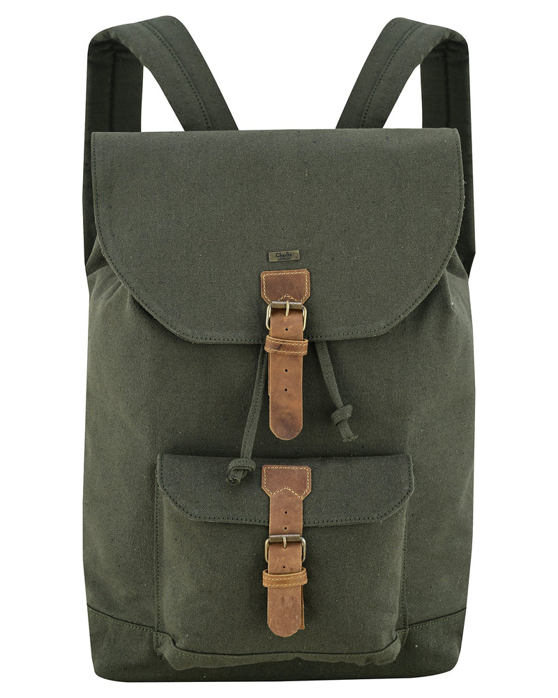 Charlie London Heritage Canvas Casual DayPack, Laptop Backpack -