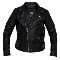 Classic Diamond Motorcycle Mens Black Leather Jacket -