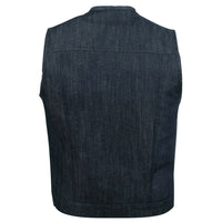 Cut off Black Denim Mens Womens Biker Vest -