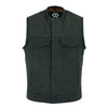 Cut off Brown Denim Mens Biker Vest-Gilet Jeans -