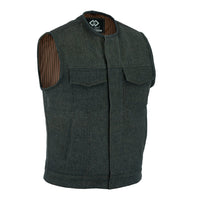 Cut off Brown Denim Mens Biker Vest-Gilet Jeans -