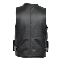 Fisherman Multi-Pocket Leather Motorcycle Vest -