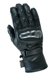 Gallanto Black Motorcycle Armoured Thinsulate Leather Gloves -