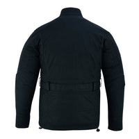 Gallanto Black Wax Cotton Armoured Motorcycle Biker Long Waterproof Jacket -