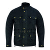 Gallanto Black Wax Cotton Armoured Motorcycle Biker Long Waterproof Jacket -