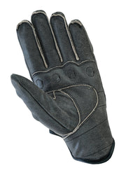 Gallanto Brown Motorcycle Armored Thinsulate Leather Winter Short Gloves Motorbike -