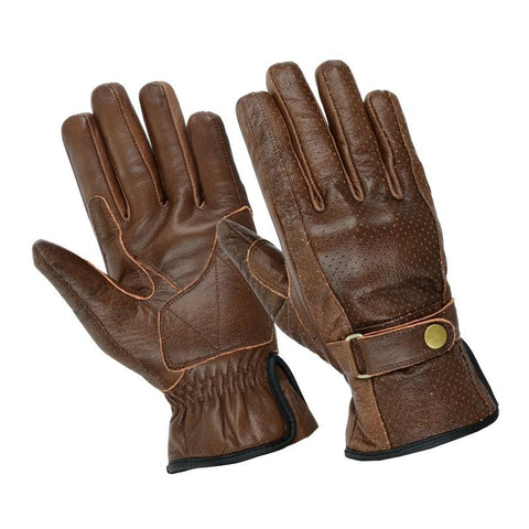 Vintage Driving Gloves Women's Brown Leather Perforated -  Israel