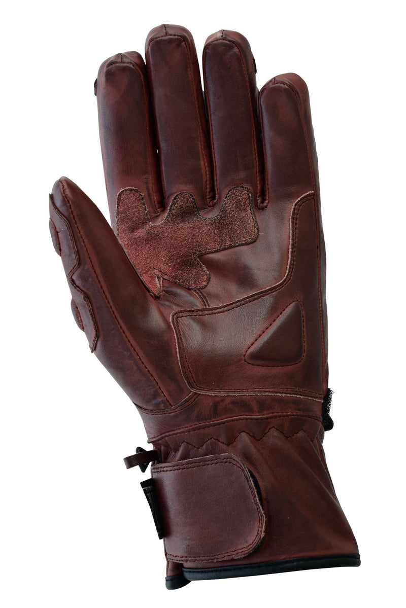 Gallanto Brown Motorcycle Armoured Thinsulate Leather Gloves -