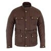 Gallanto Brown Wax Cotton Armoured Motorcycle Biker Long Waterproof Jacket -