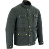 Gallanto Green Wax Cotton Armoured Motorcycle Motorbike Jacket Waterproof -