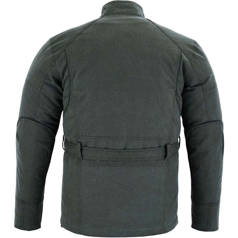 Gallanto Green Wax Cotton Armoured Motorcycle Motorbike Jacket Waterproof -