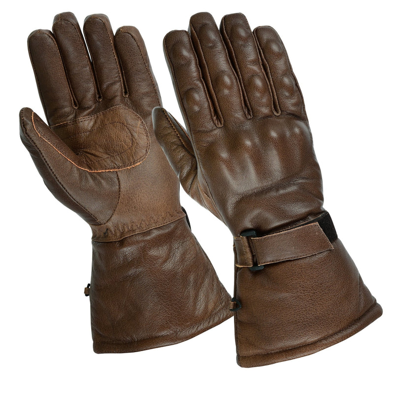 Gallanto Motorcycle Armoured Thinsulate Leather Winter Long Gloves Biker -