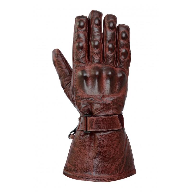 Gallanto Red Motorcycle Armoured Thinsulate Leather Winter Long Gloves Biker -