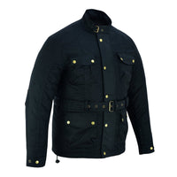 Gallanto Wax Cotton Armoured Motorcycle Motorbike Jacket Waterproof -