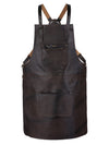 High Quality Cross Back Leather Apron - Butcher Apron - BBQ Apron -