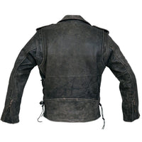 Marlon Brando Mens Stonewash Distressed Vintage Leather Jacket -