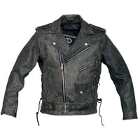 Marlon Brando Mens Stonewash Distressed Vintage Leather Jacket -