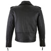 Men's Belted Cross Zip Brando Biker Black Leather Jacket -