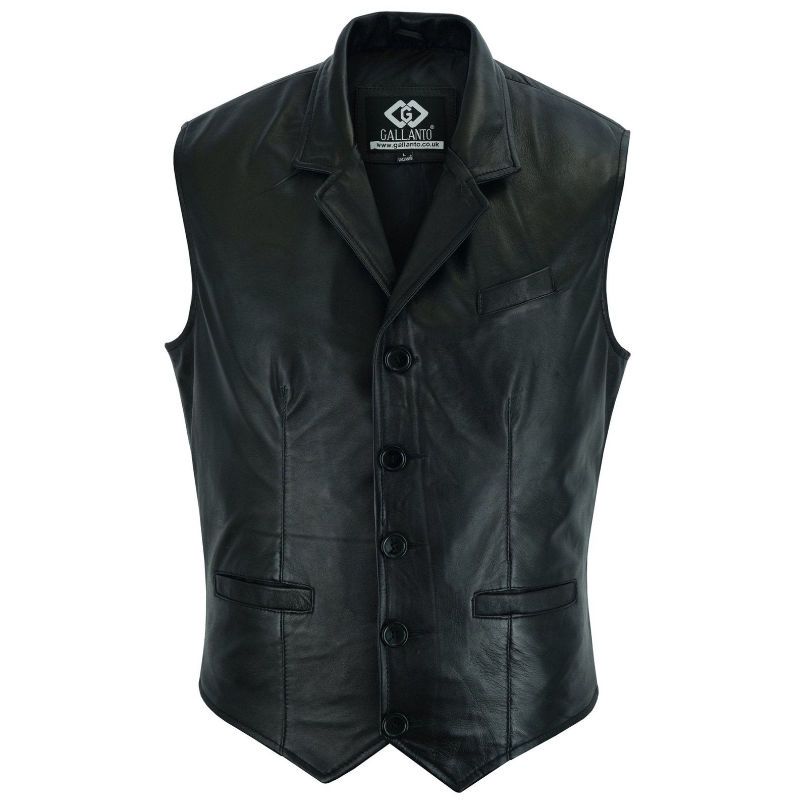 Mens Blazer Style Formal Black Leather Waistcoat Vest – Vintage Leather