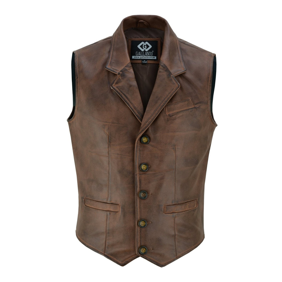 Mens Blazer Style Formal Brown Leather Waistcoat Vest – Vintage Leather