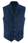 Mens Blazer Style Formal Check Suit Waistcoat Vest Tweed Wool -